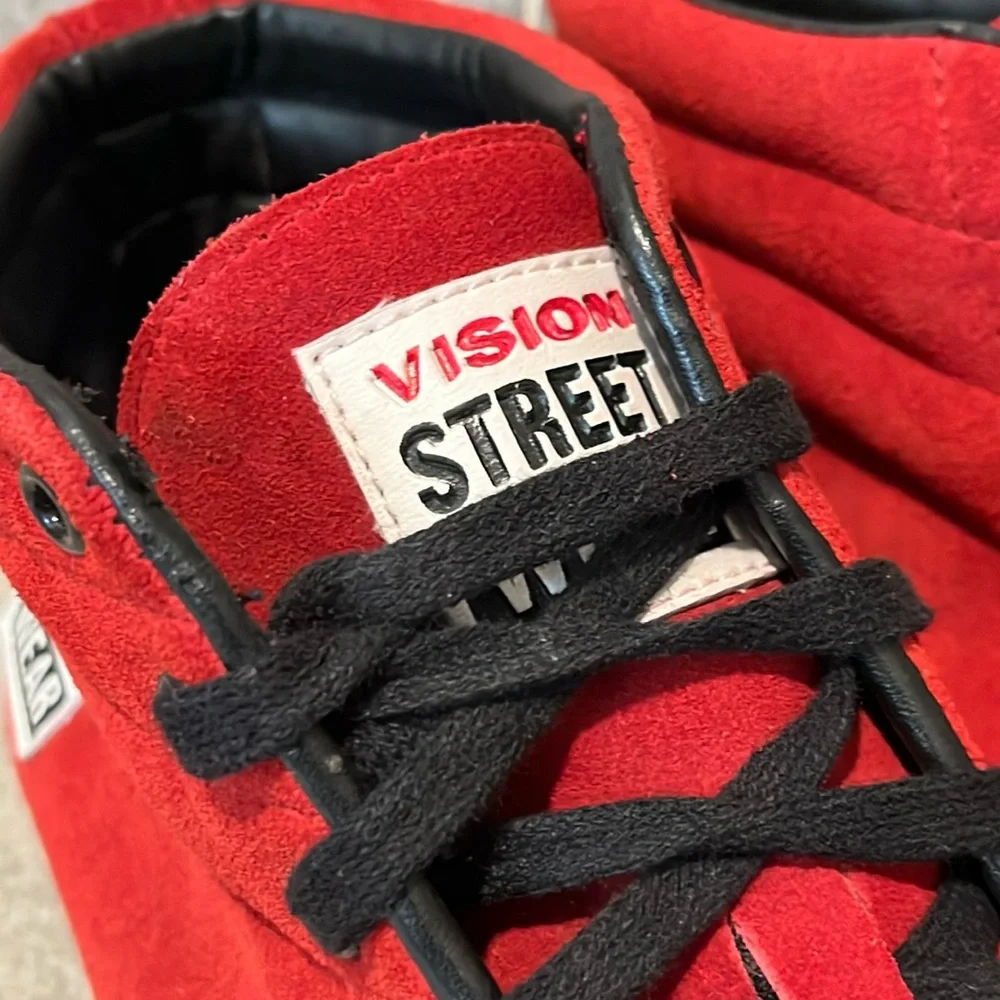 Vision Street Wear VSW Suede Hi skate skateboard shoes sneakers red Mens Size 13
